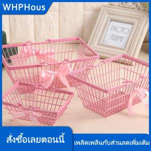 WHPHous ตะกร้าเก็บเครื่องสำอางตั้งโต๊ะขนาดเล็กสำหรับเด็กผู้หญิง ตะกร้าใส่เครื่องสำอางตกแต่งโต๊ะ