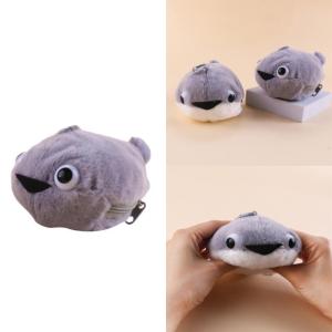 กระเป๋ากระเป๋าเงินลายการ์ตูนขนาดเล็กกระเป๋าสตางค์แบบมีซิปเปลี่ยนรูปร่างปลาน่ารักกระเป๋าใส่กุญแจชุดหูฟังขนาดเล็กสำหรับเด็กวัยรุ่น