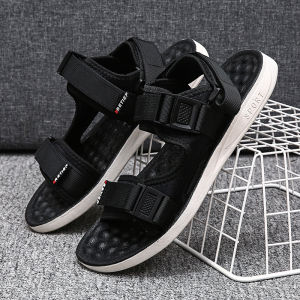 Fashion men and women sandals for  two straps Korean Style summer breathable beach sandal black rubber shoes size 36-45