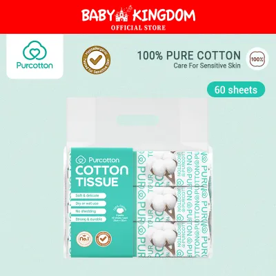 Purcotton 100% Cotton Tissue Face Wash Towels Baby Soft Towels Cleansing Towels (3in1 Packs)