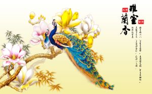 Tranh dán tường 3d Công phú quý kt 80CM*1M2