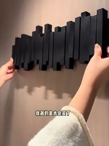 Piano Key Wall Hook Foldable Wooden Key Holder Coat Rack Cangkuk Baju Dinding Rumah Masuk