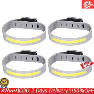 [ToolOutlet]Adjustable COB Running Light Armband - 4 PCS LED Bands for Nighttime Jogging and Walking Lightweight and Comfortable for Outdoor Use