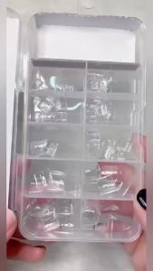 Short Square French Nail Tips BORNBYME 120 PCS Clear False Nails Acrylic Nails Tips Half Cover Nail Extenison Tips Gel Nail Tips Acrylic False Nail Tips