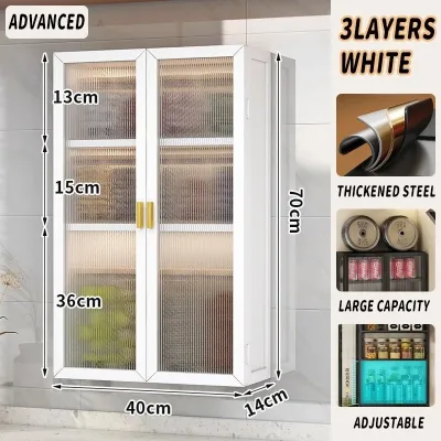 Wall Mounted Storage Box Bathroom Organizer Waterproof Cabinet For Kitchen Makeup Storage Holder