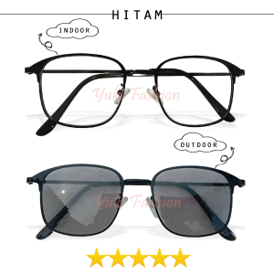 Kacamata Lensa Otomatis Berubah Warna Hitam Jika Terkena Sinar Matahari Di Luar Ruangan (Potokromik) Frame Metal Lensa Normal Fashion Cocok Untuk Pria Wanita Dewasa Remaja - PHOTOCROMIC MURAH