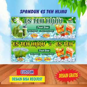 Banner Spanduk Es Teh Hijau Es Tebu Bisa Request Desain