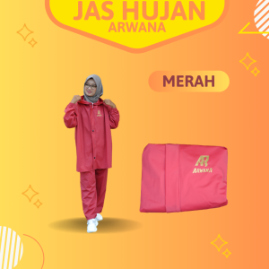 Jas Hujan Arwana Mantol Mantel pria dan Wanita Setelan Baju dan Celan Bahan Karet PVC Garansi