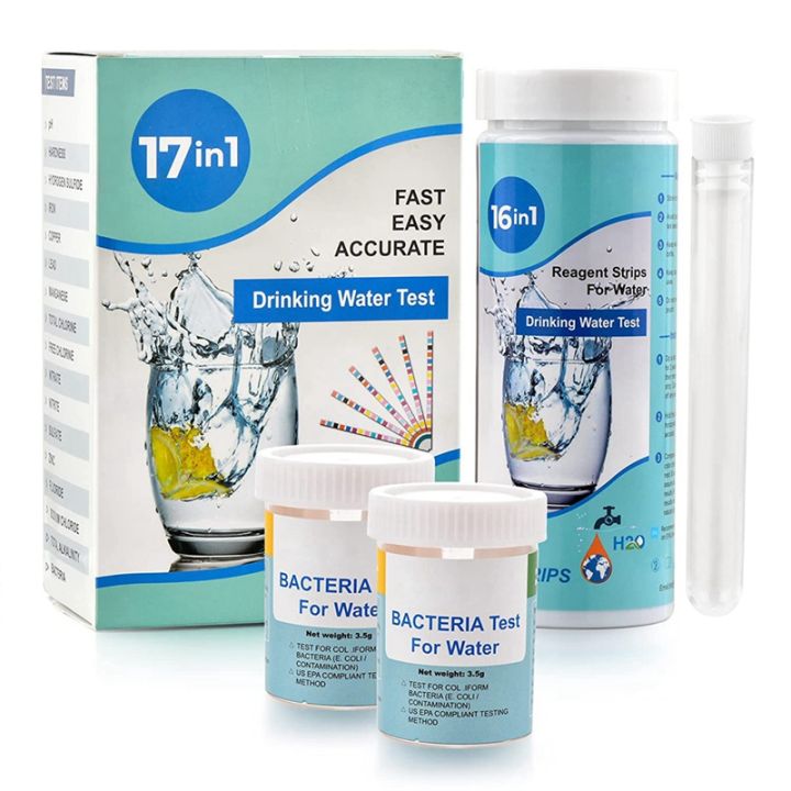 JJM MALL】-17-In-1 Complete Water Test Kit 100 Strips + 2 Water Testing ...