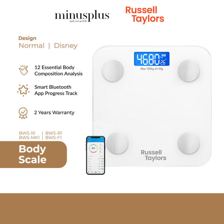 Russell Taylors 12-Key Body Composition Analysis Smart Weighing Scale ...