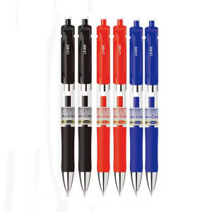 10Pcs Set Ballpen Retractable Gel Pens Black Red Blue Ink 0.5mm Ballpoint Replaceable Refills Office School Supplies Stationery