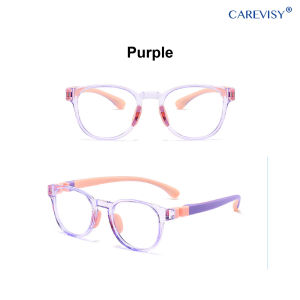 CAREVISY Silicone Anti Blue Light Glasses Kids Computer Glasses Spectacles Anti Radiation Anti Eye Fatigue PC Gaming Eyeglasses