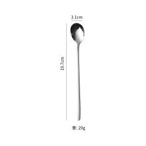 304 stainless steel long handled spoon thick and beautiful household mixing spoon honey coffee cocktail ice spoon