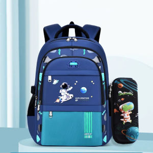 Ready Stock High-Quality Children Astronaut Schoolbag Boys First Two Third Grade Boys Large-Capacity Burden-Reducing Ridge