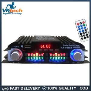 Powerful 4 Channel Car Amplifier 1600W with Bluetooth and USB for Enhanced Car Audio Experience