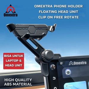 Flexible Clip Omextra Phone Holder Floating Head Unit Mobil Free Rotation Clip Floating Screen Phone Holder Car Tempat Hp Mobil untuk Floating Head Unit Mobil laptop atau tablet