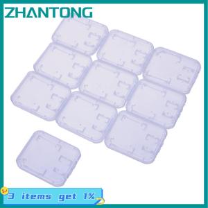 ZHANTONG กล่องเมมโมรี่การ์ดพลาสติกใสขนาดไมโคร SD TF จำนวน10ชิ้น