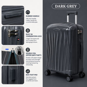 CUTIEHAUS SKY TRAVELLER SKY394 PP Luggage Large Storage Capacity Ergonomic Grip Anti Theft Suitcase (20Inch+24Inch+28Inch) - Fulfilled by Cutiehaus