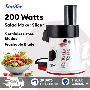 Sonifer  Multifunctional Electric Vegetable Cutter Slicer Dicer Machine Automatic Cutter for Onion Shredder Potato Slicer Cheese Grater Veggie Processor Commercial Home Use 304 Stainless steel shell