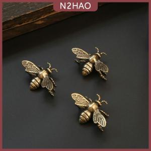 N2HAO Đồng cổ điển 1 cái 2 cái Mini Bee sưu tập bức tượng nhỏ-làm bằng tay trang trí bàn cổ-Món quà lý tưởng cho nhà sưu tập văn phòng