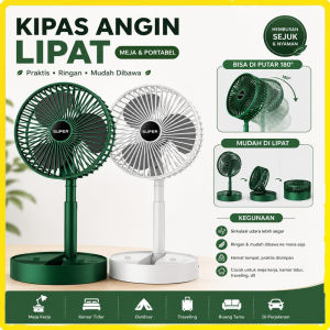 Kipas Angin Lipat Portable 180° Portable Recharge Fan Bisu Fan Kipas Charger USB 2000mAh