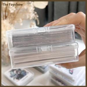[The Fayshow] New Transparent Plastic Storage Box Photocards Small Card Storage Box Desk Organizer Box Classification Box Stationery