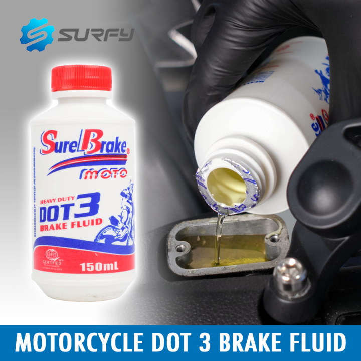 DOT 3 Motorcycle Brake Fluid Heavy Duty 150ML Sure Brake Certified