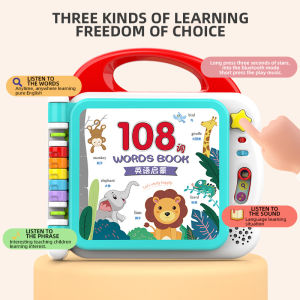 English & Chinese Learning Books 108 Words Book Bluetooth Early Electronic Learning Machine Toys Education Vocabulary E-book Gift for Kids Boys Girls