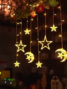 4M LED Eid al Fitr Lighting Diwali Curtain Fairy String Light Lampu Curtain Diwali Birthday Wedding Party outdoors Deco