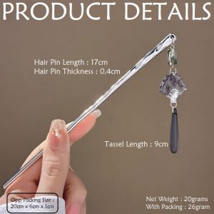 F4 Jepit Rambut Sanggul Tusuk Konde Rumbai Fan Pendant Tassels Metal Hair Sticks TKAJ034 TKAJ035