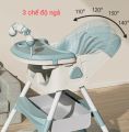 Ghế ăn dặm đa năng cho bé kèm thanh đồ chơi, ghế ngả nằm ,thân ghế chỉnh cao thấp, bánh xoay 360° nệm da PU bàn ăn 2 lớp. 