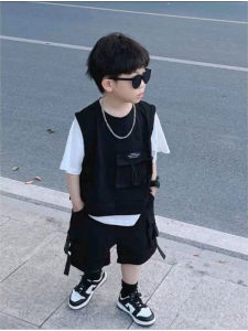 REAGAN Baju Anak Laki-laki 3in1 Korea Style Usia 2-14 Tahun Bahan Katun LITTLE ROOM KIDS