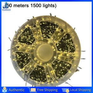 [Vodool Home Mall] 10/20/30/50M LED Cluster Fairy Lights with Auto Timer Warm White Cluster String Light Copper Wire String for Christmas Tree Plant Bedroom Garden Outdoor Wedding and Holiday Decorations Waterproof for Window Wall Decor
