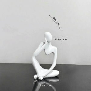 MINIFELE 262 Sand Color The Thinker Statue Resin Modern Desk Display Ornaments  Nordic Style Abstract Sculpture Figurine Reading Decor