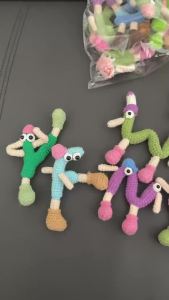 Finished wool crochet letter pendant dopamine color scheme handmade knitted keychain bag accessory
