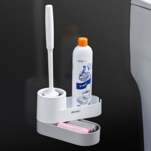 Chổi Cọ Nhà Vệ Sinh Thông Minh OENON Kèm Kệ Để Đồ Đầu Chổi Silicon Mềm Không Xước Men Cọ Rửa Toilet Nhựa ABS Cao Cấp