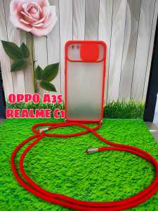 OPPO  A3S / AX5 / A12E / REALME C1  CASING SOFT CASE DOVE SLIDING CAMERA PLUS TALI LAYNARD MODEL TERBARU - PGC SHOP