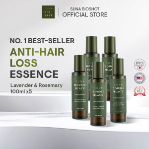 [BUY 4 FREE 1] SUNA BIOSHOT Scalp Essence Double Black Super 100ml x5 (Lavender & Rosemary)- For Hair Growth