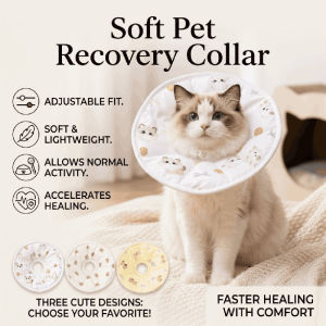 Adjustable Elizabethan Collar for Pets - Lick and Scratch Prevention - Waterproof Pet Recovery Collar Cat Cone Adjustable Elizabethan Collar