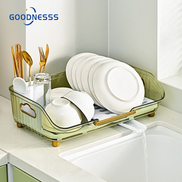 Acrylic Dish Drying Rack for Kitchen Counter, Modern Large Dish