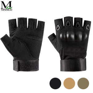 Mishilei Durable Half-Finger Motorcycle Riding Gloves Motorcycle Gloves For Combat Men Breathable Gloves