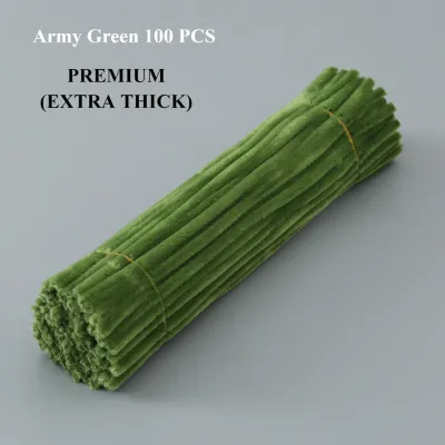 SUPER THICK GEBU Bunga Dawai Bulu Warna Kawat Bulu Bunga Gebu Murah Stem Chenille Stick Twist Pipe Cleaner Flower扭扭棒