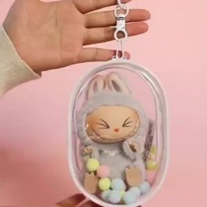 【Ready Stock】10-19cm Dolls Bag Pouch Keychain Bag Organizer Mystery Thicken Wallet Transparent Doll Storage Bag Data