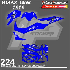 NMAX NEW 2020 (COD) STIKER STRIPING MOTOR YAMAHA NMAX NEW - STIKER LIST SIMPLE WARNA VARIASI DESAIN RACING HOLOGRAM DAN TRANSPARAN BISA COD IP PROJECT KODE 224