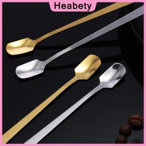Heabety  1PCS Stainless Steel Long Handle Ice Spoon Tableware For Coffee &Tea Ice Cream Dessert Stirring Spoons Scoop