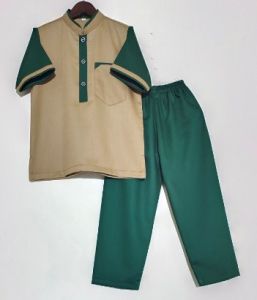 Setelan Baju Koko Anak Terbaru lengan Pendek Kombinasi Stelan Koko Anak Laki-Laki Bahan Toyobo Baju Muslim Anak Laki Laki