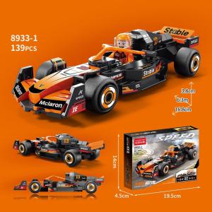 Formula Racing Car Building Block Toys Doll Driver Pull Back Race Car Model Gift for Kids Boys Girls