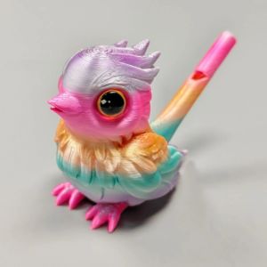 MUMU 3D Printed Bird Whistle Water Injection Gradient Bird Flute Toy Gifts Creative Instrument Whistle For Home Desktop Ornament