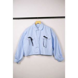 Modise - Quinn Top Kemeja Pita Croptop Oversize Lengan Panjang