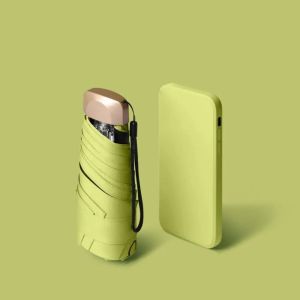 XINSU38 Sun Protection Mini Sun Umbrella UV Folding Portable Capsule Umbrella Vinyl Folding Umbrella Automatic Pocket umbrella Travel